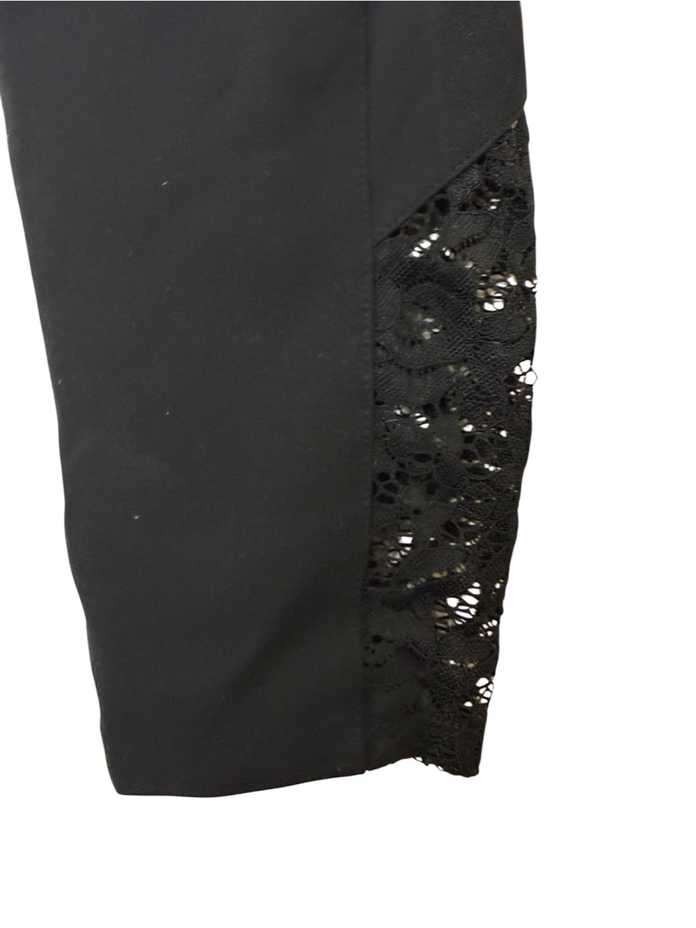 Thalia Sodi | Black sleek crochet trim skinny leggings pants size medium - Picture 11 of 13